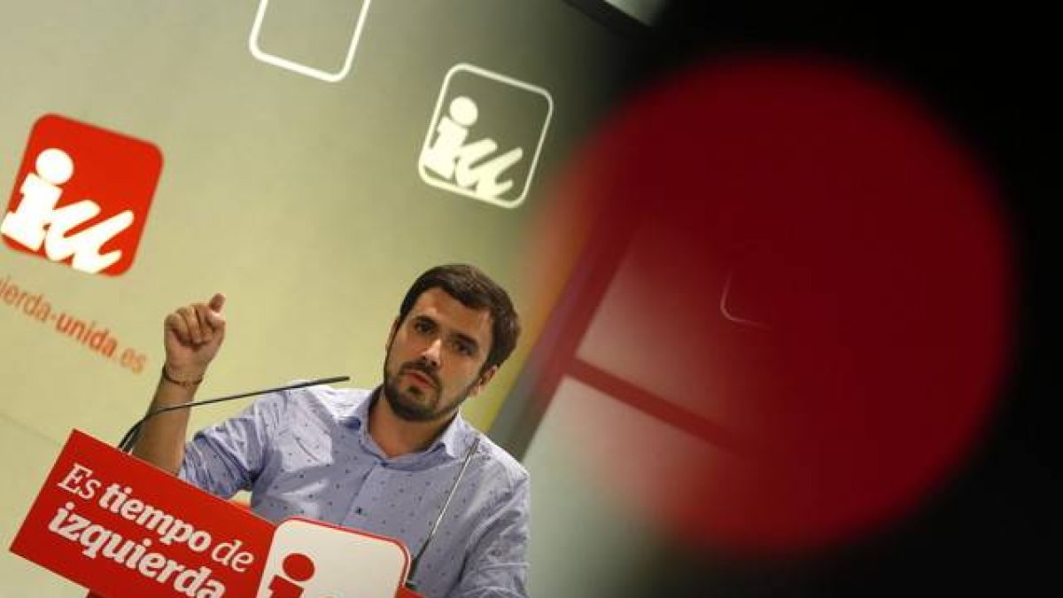 Alberto Garzón, durante una reunión de la cúpula de IU en Madrid, el pasado 5 de junio.-Foto: EFE/ JAVIER LIZÓN