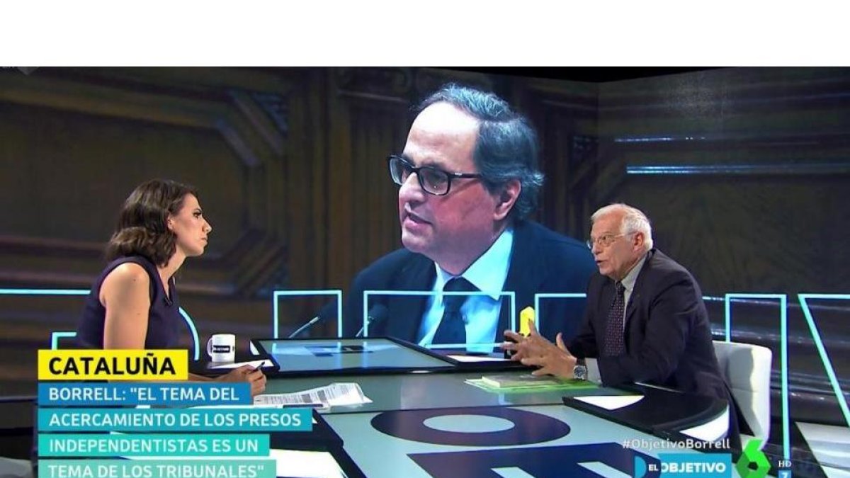 Borrell, en el plató de El Objetivo-