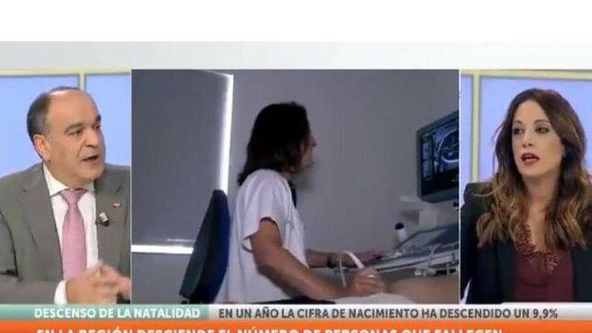 El diputado de Vox en el debate en la televisión Región de Murcia.-