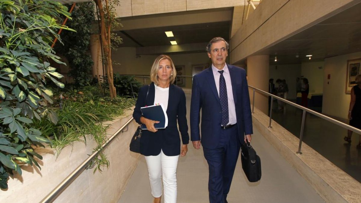 La consejera de Familia de Igualdad de Oportunidades, Alicia García, junto al secretario general de la consejería, Jesús Fuertes.-ICAL