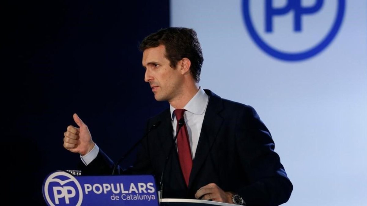 El presidente del PP, Pablo Casado-PAU BARRENA (AFP)