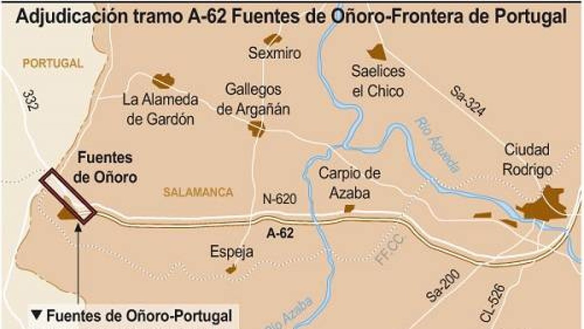 Adjudicación tramo A-62 Fuentes de Oñoro-Frontera de Portugal-Ical