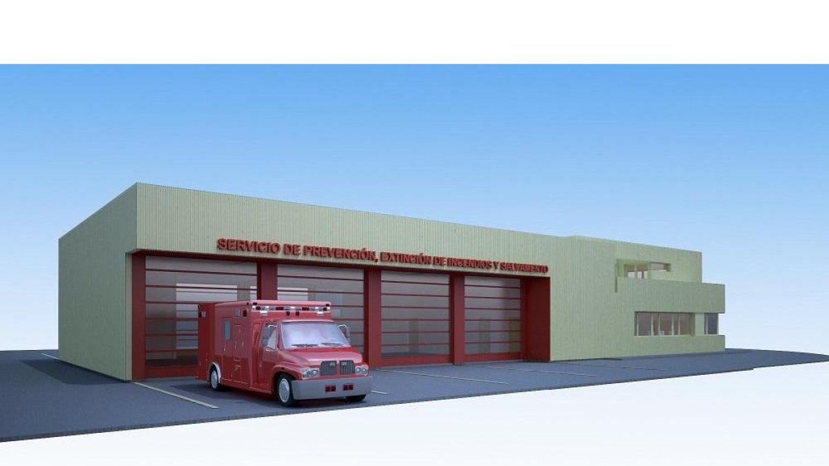 Recreación parque de bomberos de Valencia de Don Juan.-DIPUTACIÓN DE LEÓN