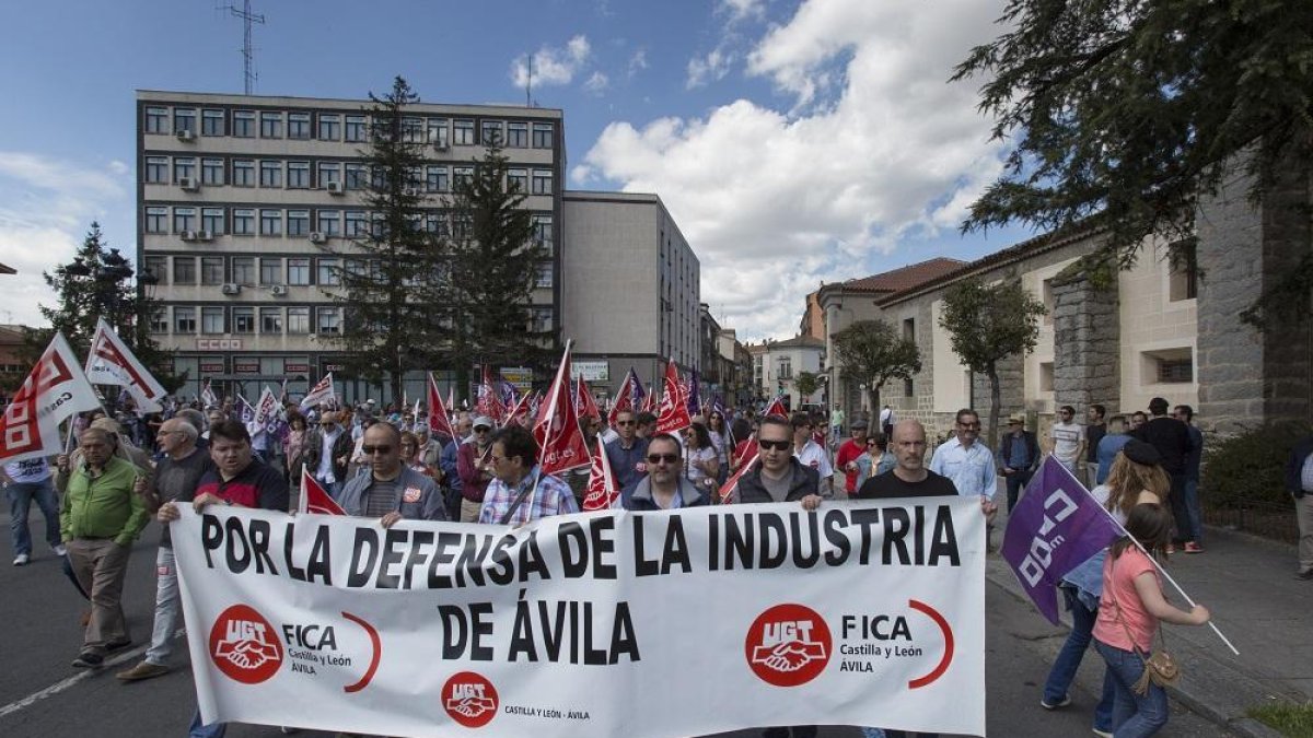 Manifestación con motivo del 1º de Mayo, Día Internacional de los Trabajadores, celebrada en Ávila-ICAL