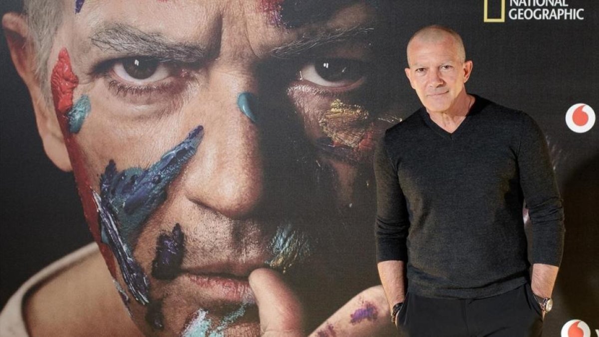Antonio Banderas, en la presentación en Madrid de la serie de National Geographic Channel sobre Pablo Picasso.-EDUARDO PARRA