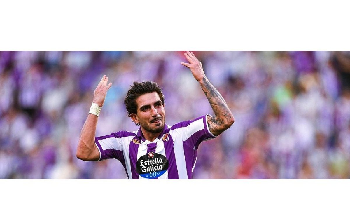 Monchu festeja un gol ante el Burgos. / LALIGA