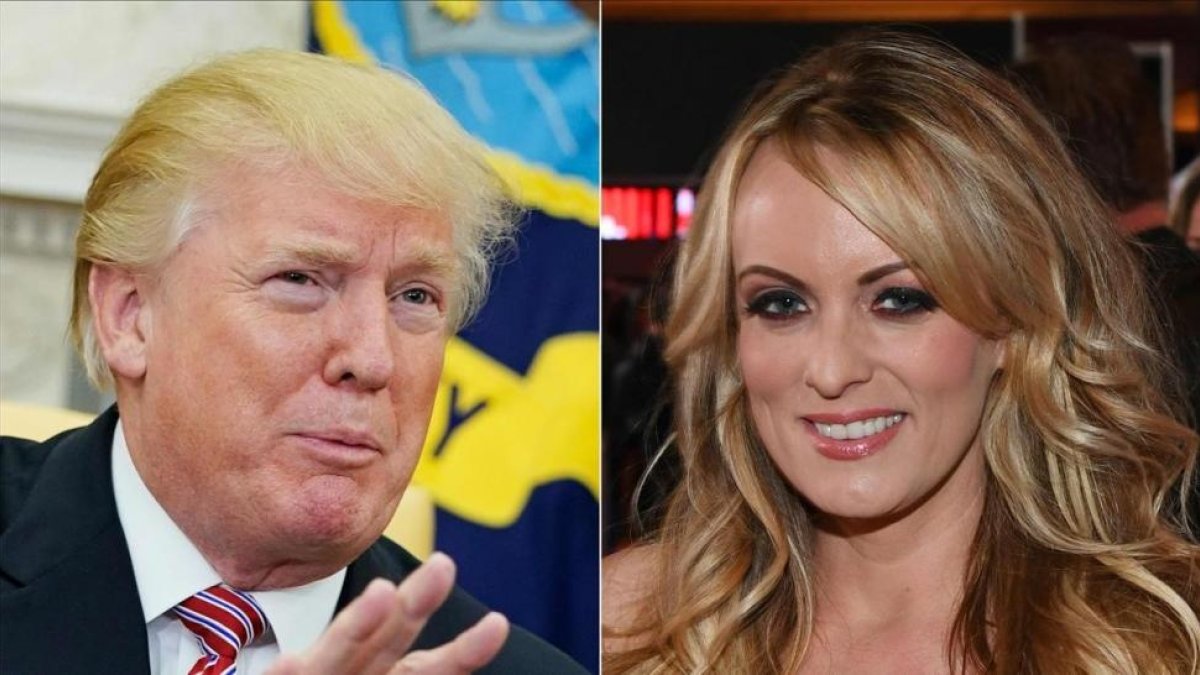 Trump y Stormy Daniels, en un combo de imágenes creado el 24 de febrero del 2018.-/ AFP / MANDEL NGAN