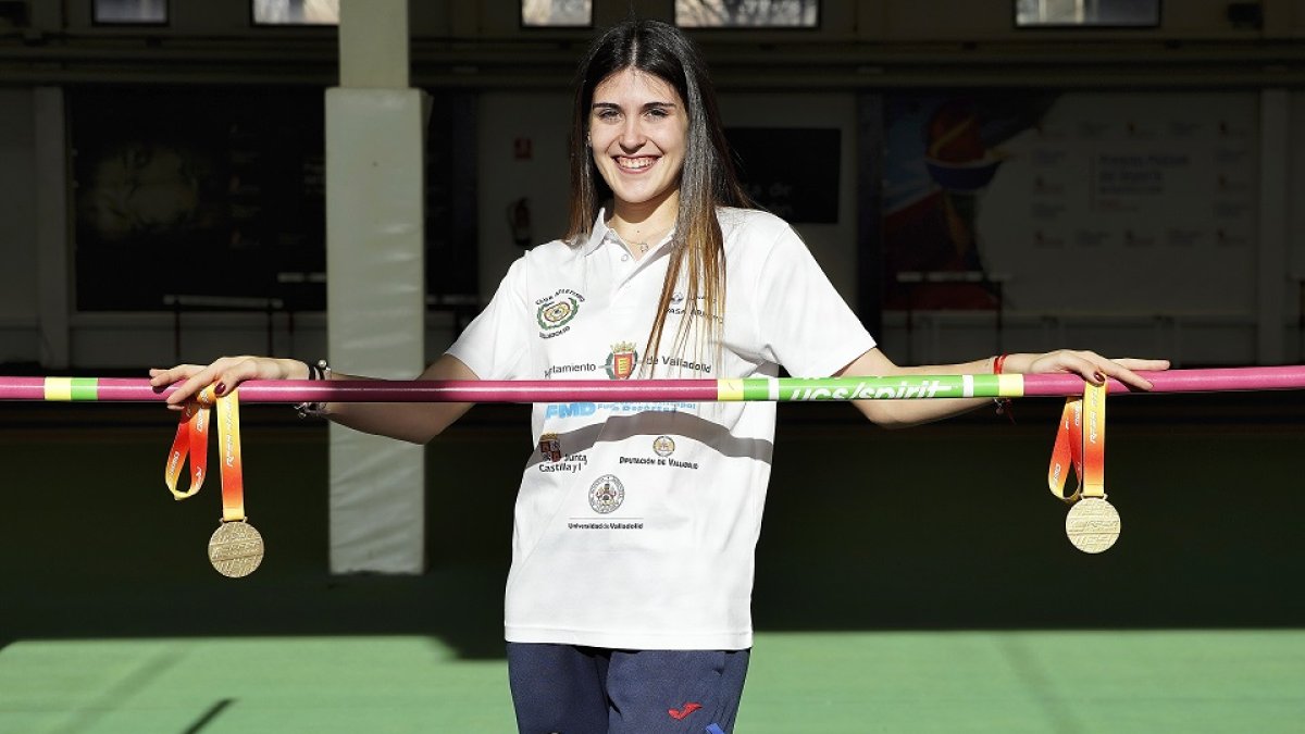 JUAN MIGUEL LOSTAU.  03/03//2020.  VALLADOLID. COMUNIDAD DE CASTILLA Y LEÓN. LAURA MARTÍN. CAMPEONA DE ESPAÑA DE SALTO DE ALTURA.