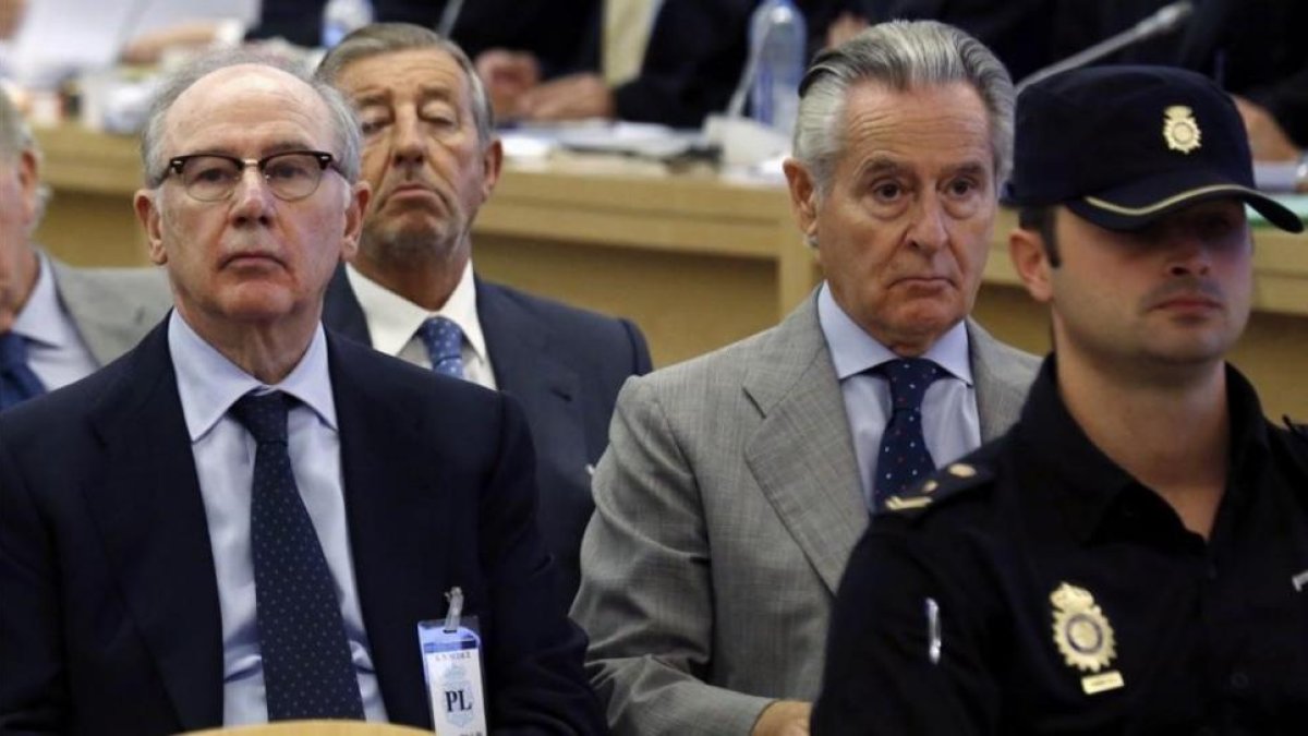 Juicio contra los expresidentes de Caja Madrid y Bankia, Miguel Blesa y Rodrigo Rato, por las polémicas tarjetas opacas de Caja Madrid.-CHEMA MOYA