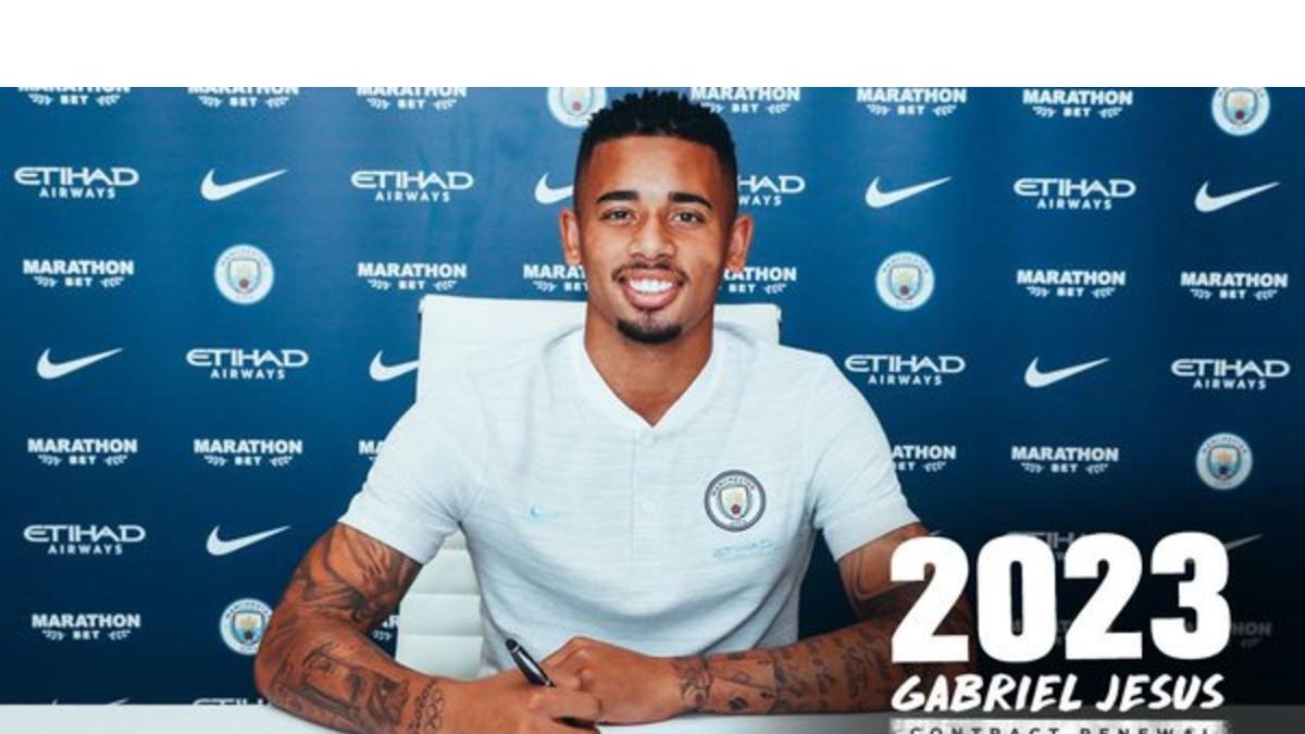 Gabriel Jesus, en el Manchester City, hasta el 2023.-MANCHESTER CITY