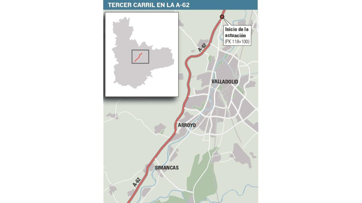 Tercer carril en la A-62. -E.M.