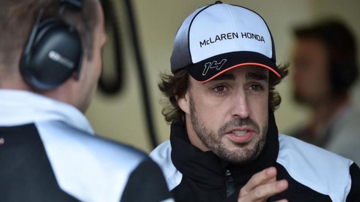 Fernando Alonso, durante el Gran Premio de Melbourne-AFP