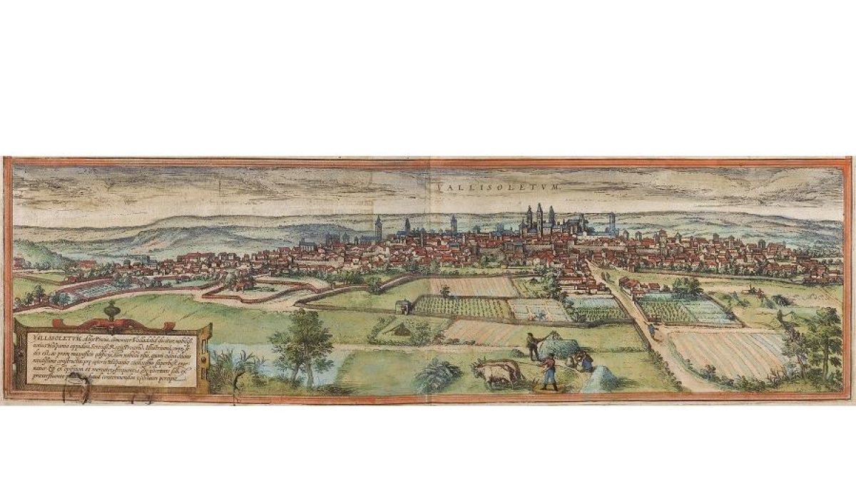 Mapa de Valladolid del ‘Civitates Orbis Terrarum’ de Georg Braun y Frans Hogenberg.