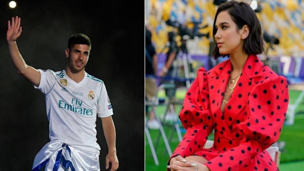 El futbolista Marco Asensio y la cantante Dua Lipa.-EL PERIÓDICO