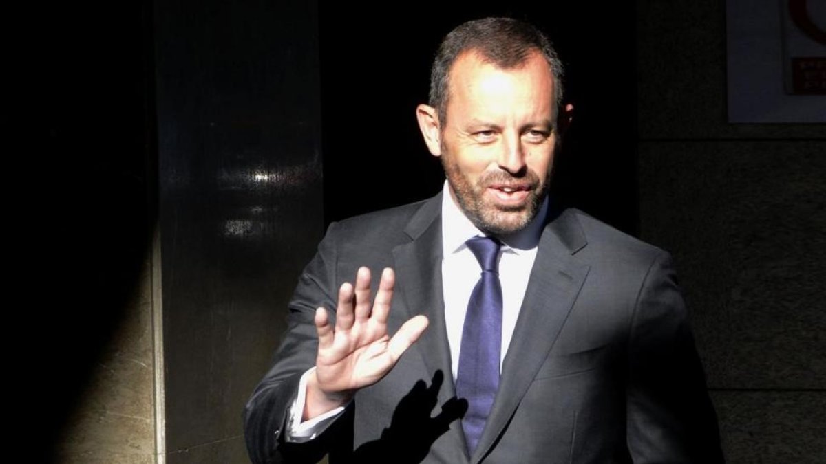 Rosell, en la Audiencia Nacional por el caso Neymar en julio del 2014.-MAYA BALANYÀ