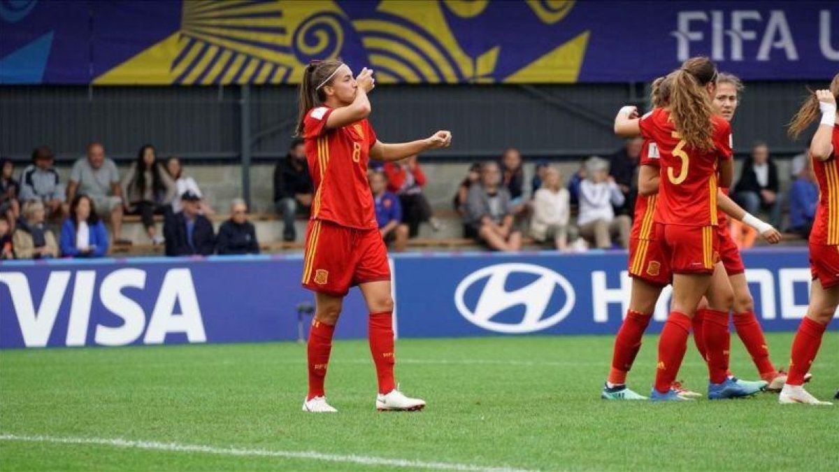 La futbolista Patricia Guijarro celebra un gol en el Mundial sub-20.-EFE