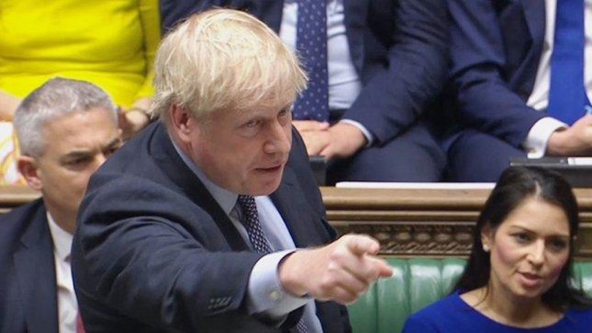 El primer ministro británico, Boris Johnson, en una intervención ante la Cámara de los Comunes.-EFE / JESSICA TAYLOR