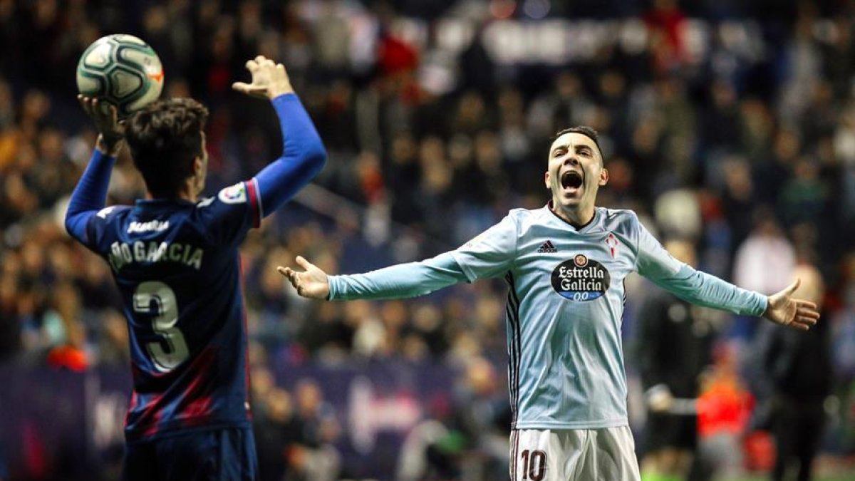 Aspas, este domingo en el Ciudad de Valencia.-EFE / BIEL ALIÑO