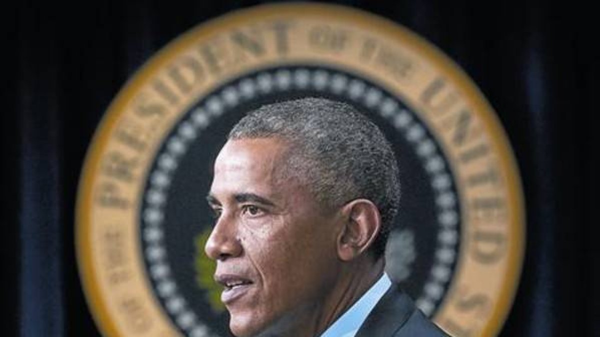 Barack Obame durante su intervención sobre el ébola, el lunes en Washington.-