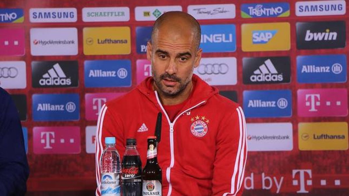 Guardiola, en la rueda de prensa previa al Friburgo-Bayern.-Foto: FC BAYERN