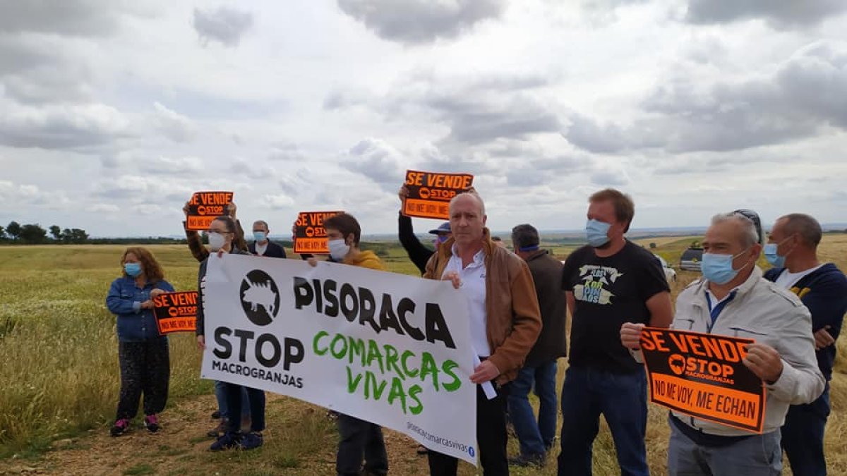 Manifestación, a pie de campo, para rechazar los proyectos. / P.C.V.