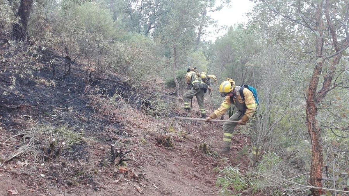 Efectivos sofocan el incendio de Poyales del hoyo-TWITTER