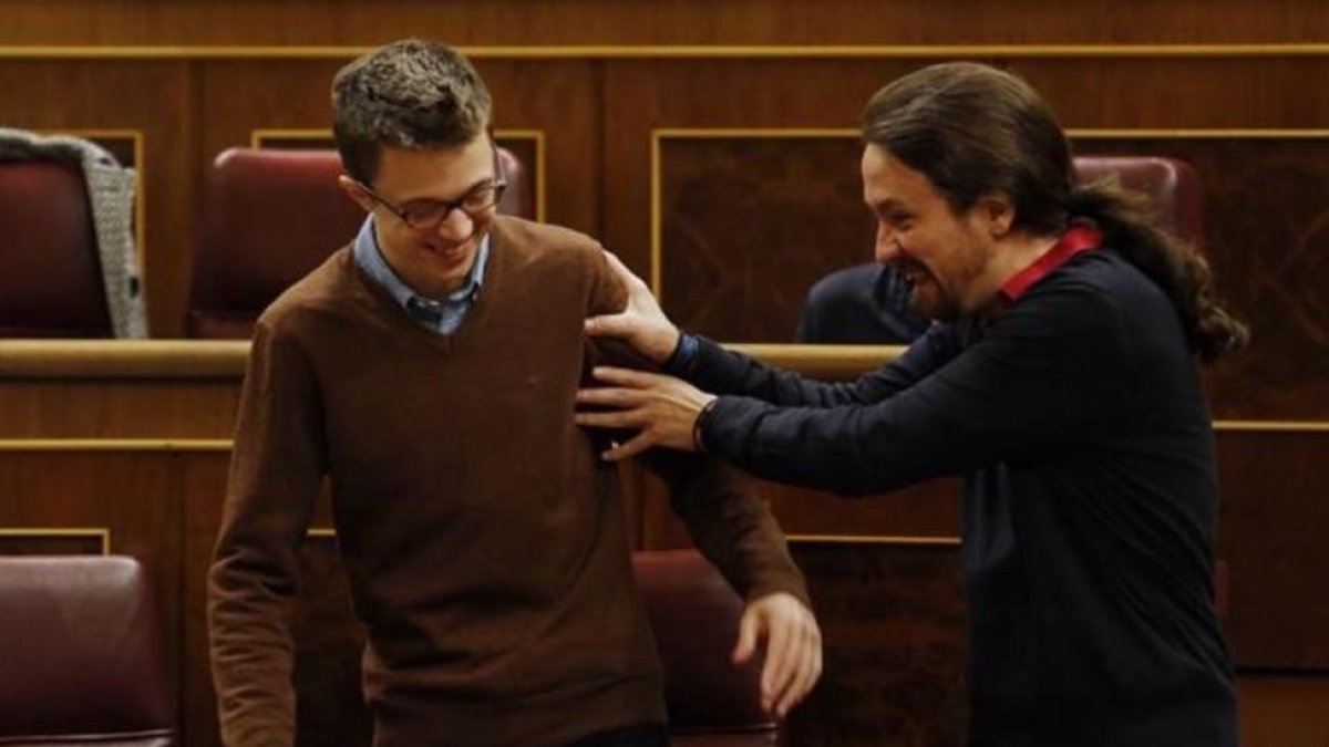 Iglesias y Errejón en el Congreso.-AGUSTÍN CATALÁN