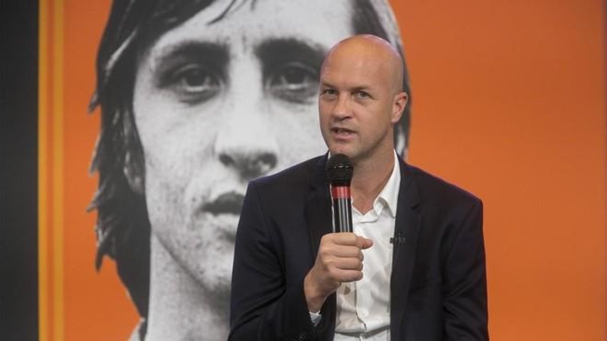 Jordi Cruyff, en la presentación de la autobiografía de su padre.-JOAN PUIG