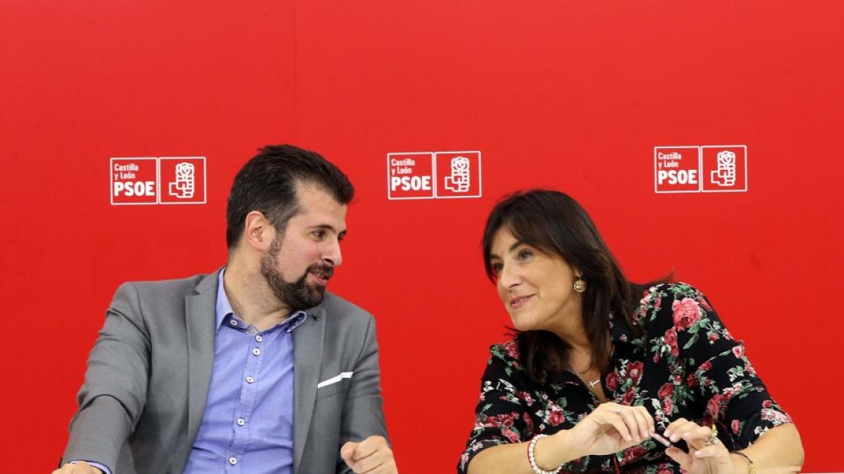 El secretario general del PSOECyL, Luis Tudanca, preside el Plenario de la Comisión Ejecutiva Autonómica del PSOE de Castilla y León junto a Ana Sánchez-Miriam Chacón / ICAL