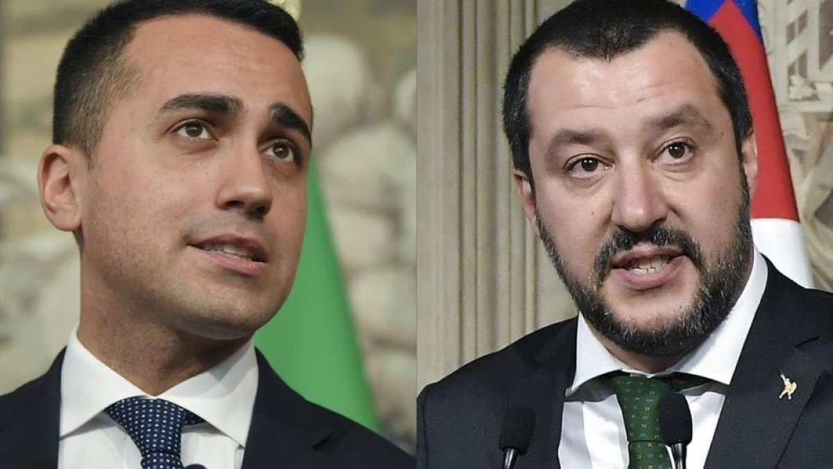 Luigi Di Maio (i), líder del Movimiento 5 Estrellas, y Matteo Salvini (d), líder de la Liga Norte-TIZIANA FABI