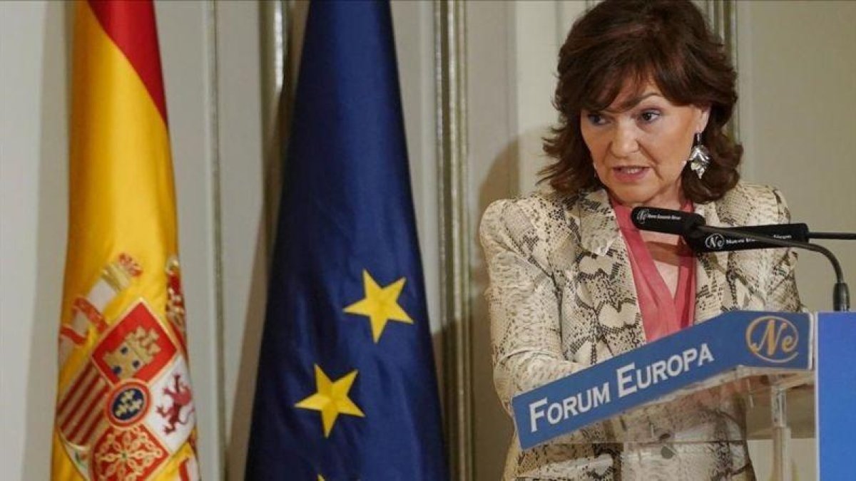 La vicepresidenta del Gobierno, Carmen Calvo.-JOSÉ LUIS ROCA