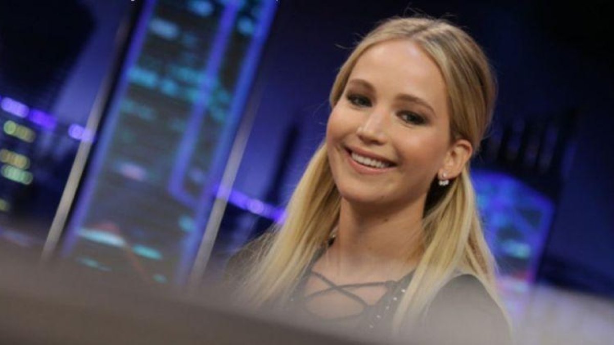 Jennifer Lawrence, en el plató del programa 'El hormiguero'.-ATRESMEDIA