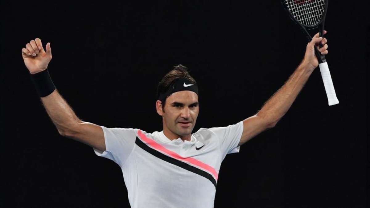 Federer celebra su pase a octavos de final tras vences a Gasquet.-AFP / PAUL CROCK