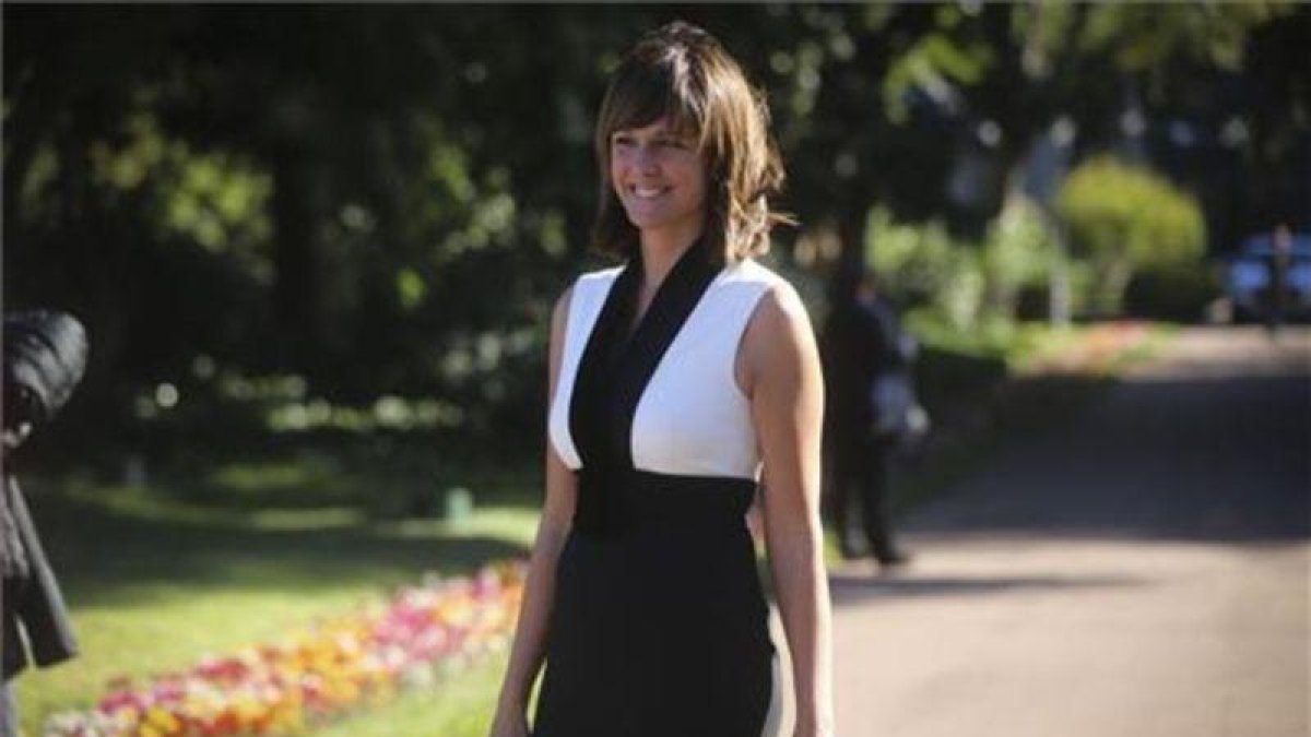 Mónica López, premio Ondas a la mejor presentador, en la recepción del Palacete Albéniz.-DANNY CAMINAL
