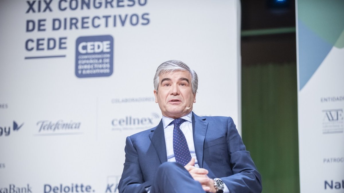 Francico Reynés, presidente de Naturgy, en su intervención en el Congreso CEDE 'como afrontar la tranformación de las organizaciones'. E.M