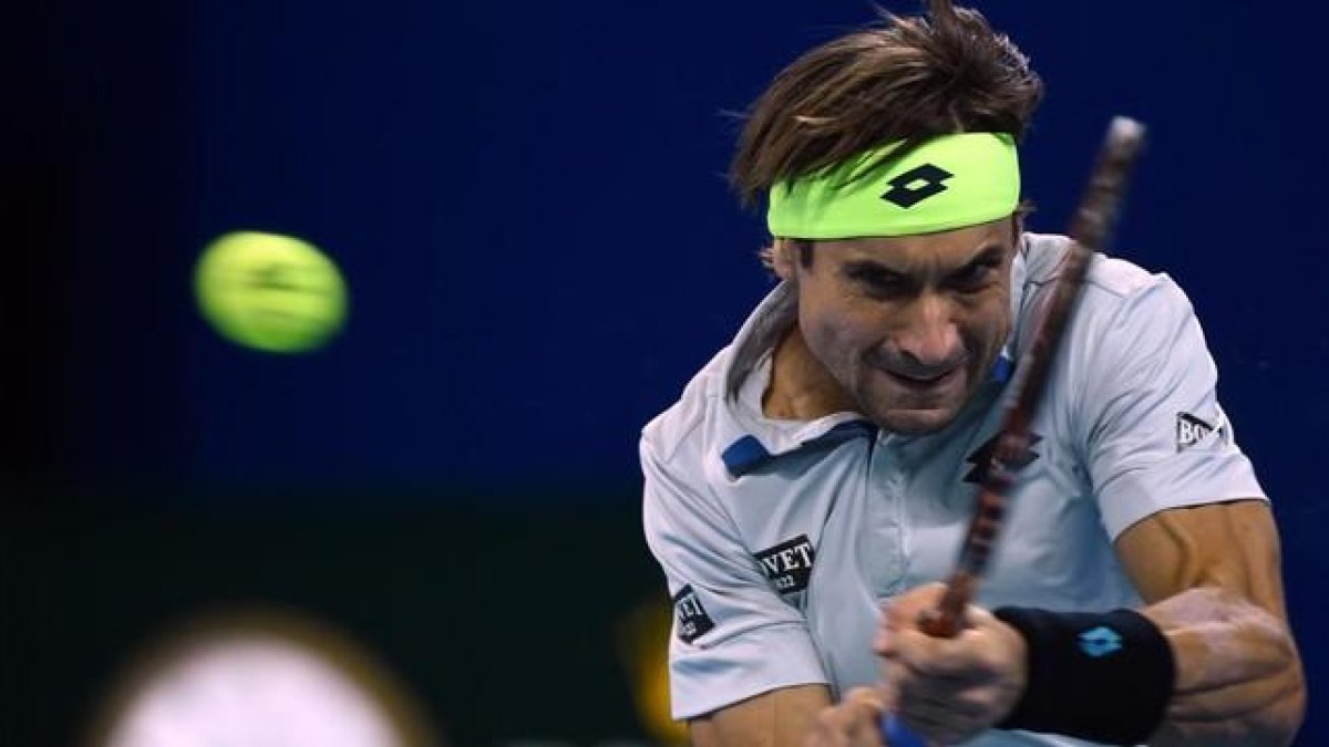 David Ferrer, durante el encuentro de semifinales del Abierto de China.-AFP / WANG ZHAO