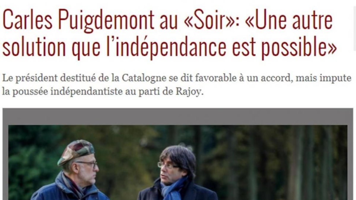 Entrevista a Carles Puigdemont en el diario Le Soir.-/ LE SOIR
