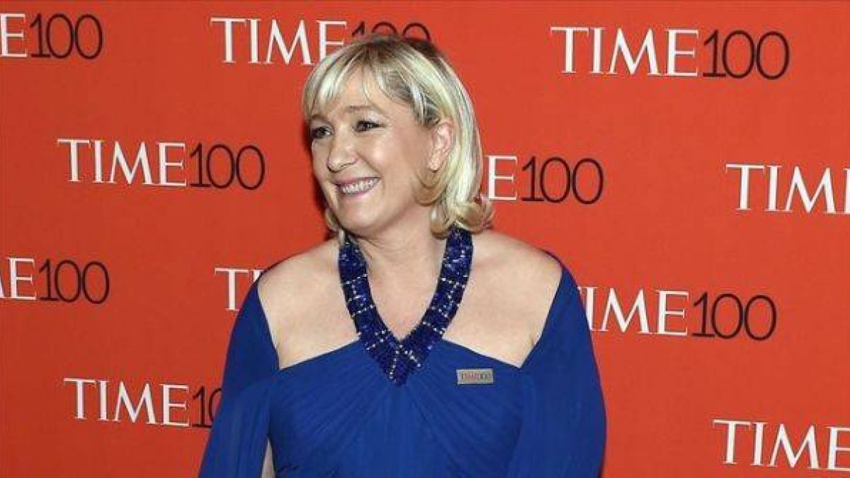 Marine Le Pen, en la gala de la revista 'Time', este martes en Nueva York.-Foto: AFP / TIMOTHY A. CLARY