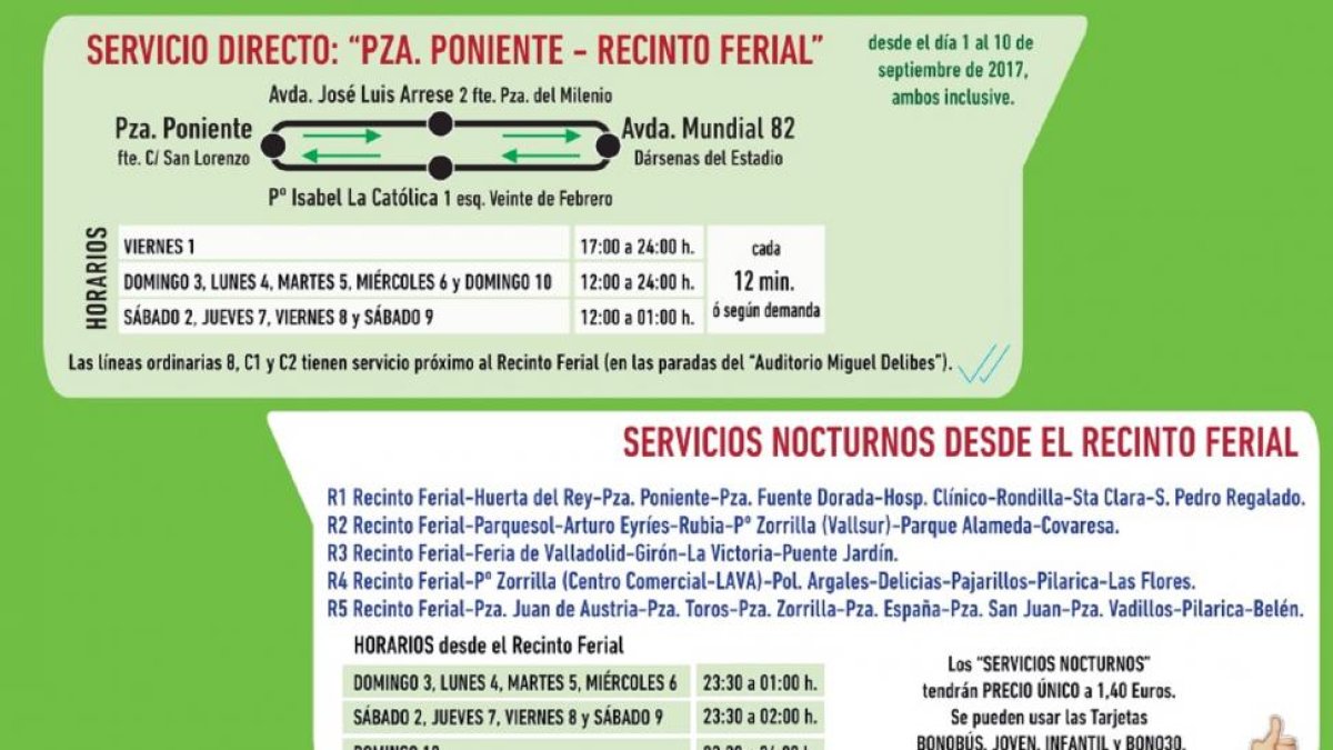 Servicio de AUVASA durante las Ferias y Fiestas Virgen de San Lorenzo 2017.-EL MUNDO