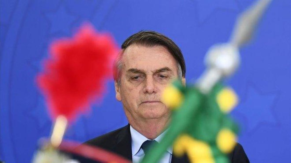 Jair Bolsonaro, presidente de Brasil, en una ceremonia militar.-EVARISTO SA