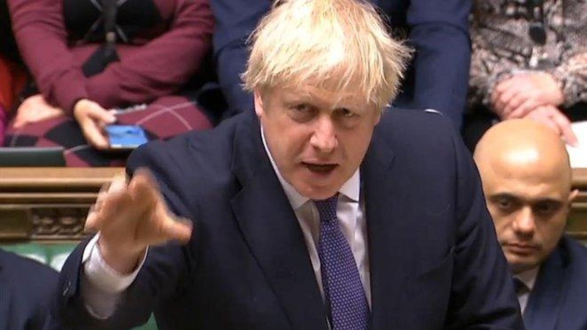 El primer ministro británico, Boris Johnson, en el Parlamento.-AFP