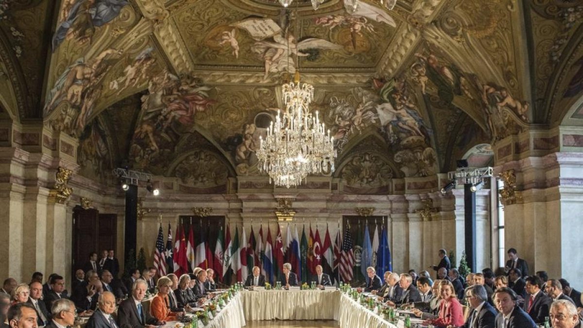 Vista general durante la reunión del Grupo Internacional de apoyo a Siria celebrada en Viena, Austria.-EFE / FILIP SINGER