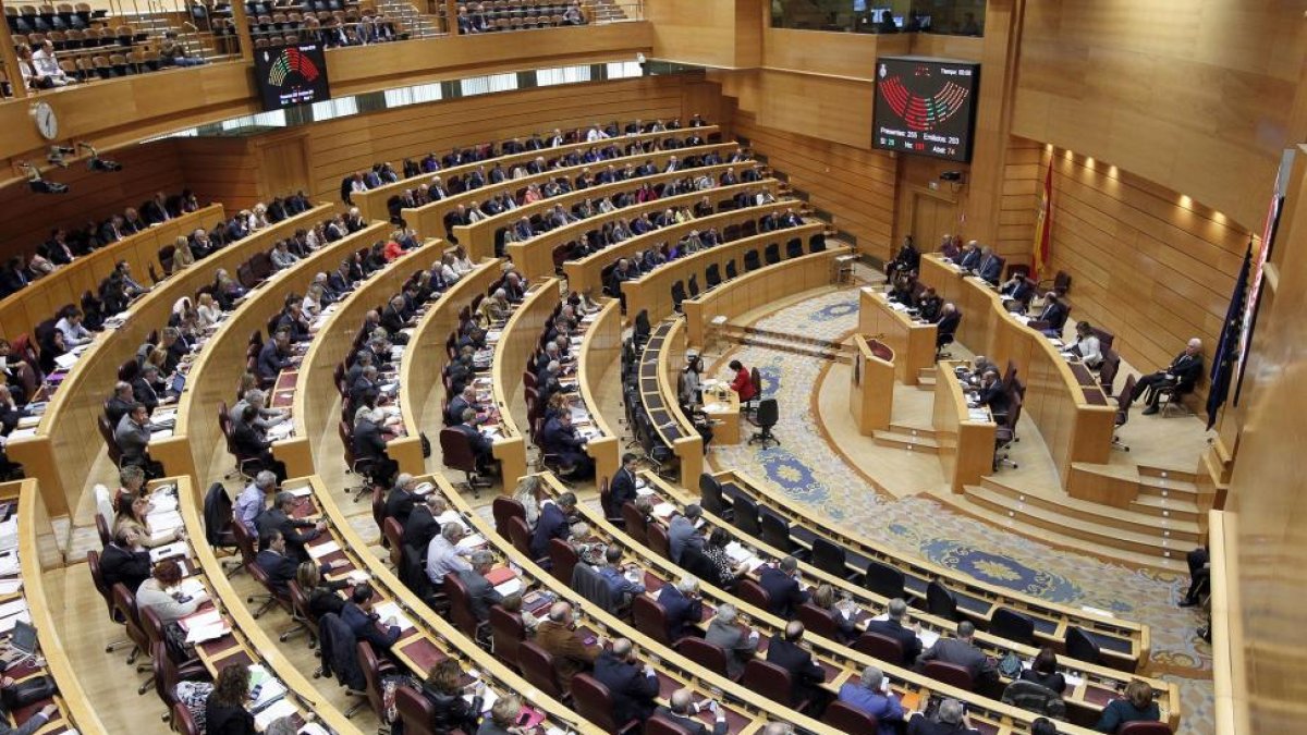 vista del hemiciclo durante la votación de una enmienda del PSOE a los Presupuestos Generales del Estado para 2016 para la bonificación del carbón nacional que cumpla con los requisitos medioambientales, conocido como céntimo verde.-ICAL