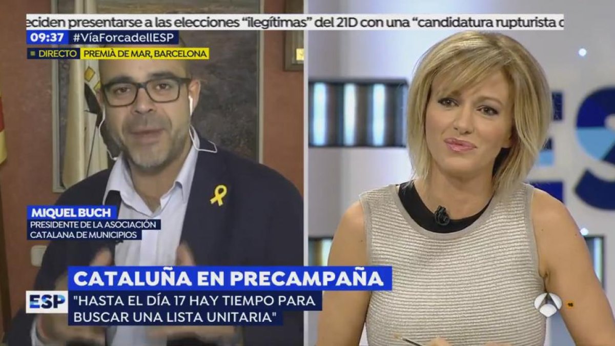 Miquel Buch y Susanna Griso, en Espejo público.-ATRESMEDIA