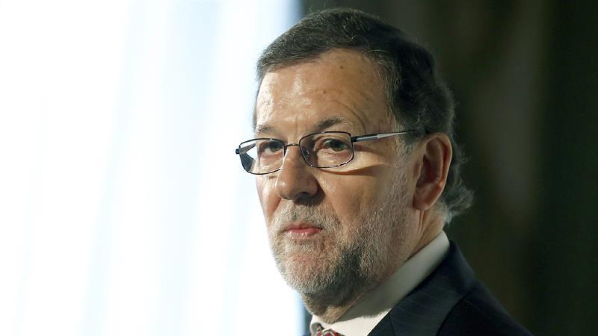 El presidente del Gobierno, Mariano Rajoy, durante su intervención en la tribuna organizada por el diario La Vanguardia-Andreu Dalmau