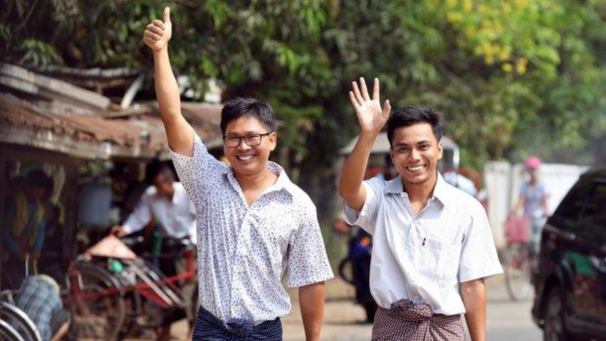 Wa Lone y Kyaw Soe Oo fueron condenados a siete años de prisión el pasado septiembre.-REUTERS