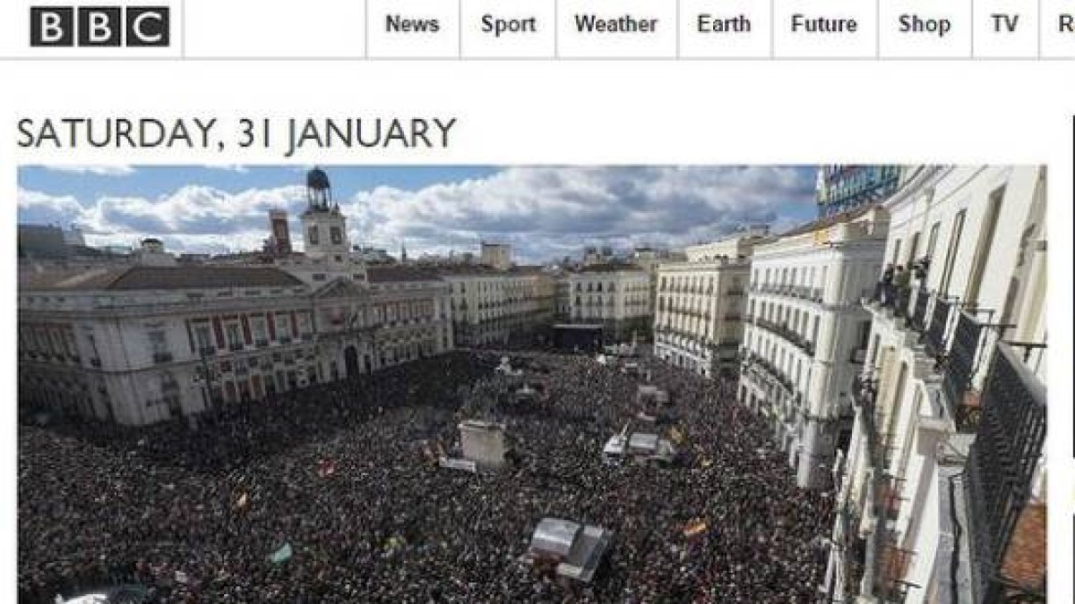 La portada de la edición digital de la BBC.-