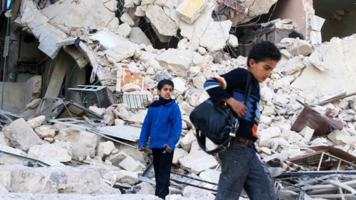 Niños en Siria.-