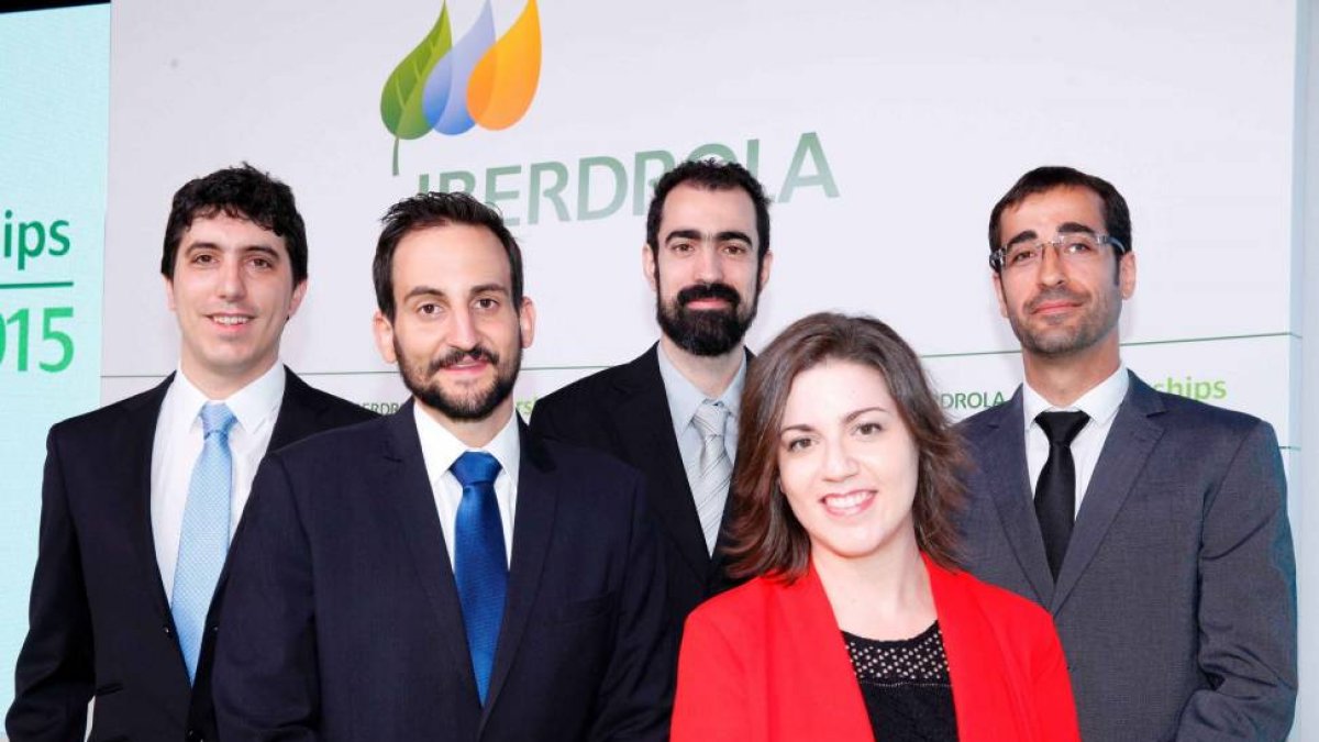 Jon Palomar, Miguel Santos, Alfonso Delgado, Cristina Marcos y Javier Fermoso, becados con las Becas Iberdrola 2015-ICAL