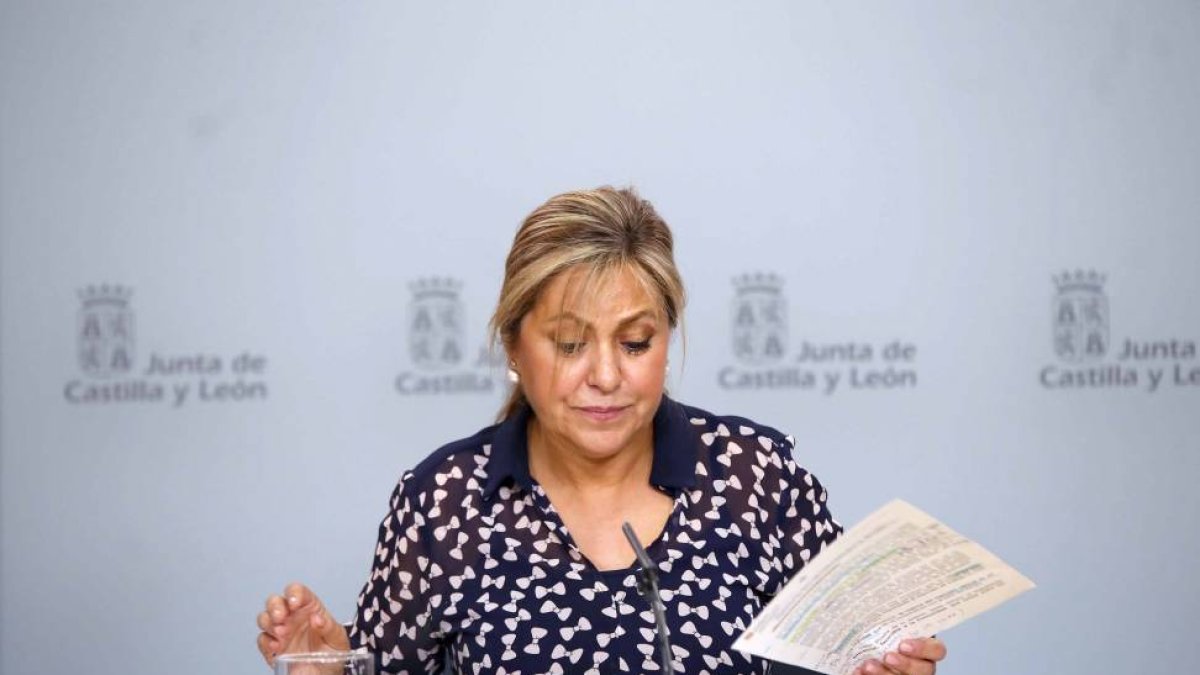 La vicepresidenta y portavoz de la Junta, Rosa Valdeón, comparece tras la reunión del Consejo de Gobierno.-Ical